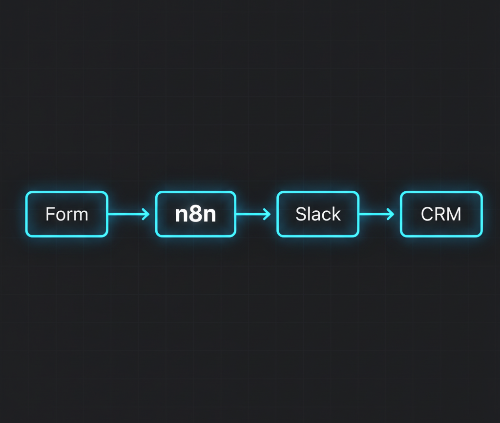 Simple n8n workflow from form to Slack and CRM, created by Alfaz Mahmud Rizve for SaaS lead automation.