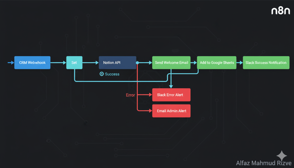 Complete n8n client onboarding workflow with error handling and alert system by Alfaz Mahmud Rizve for production-ready automation