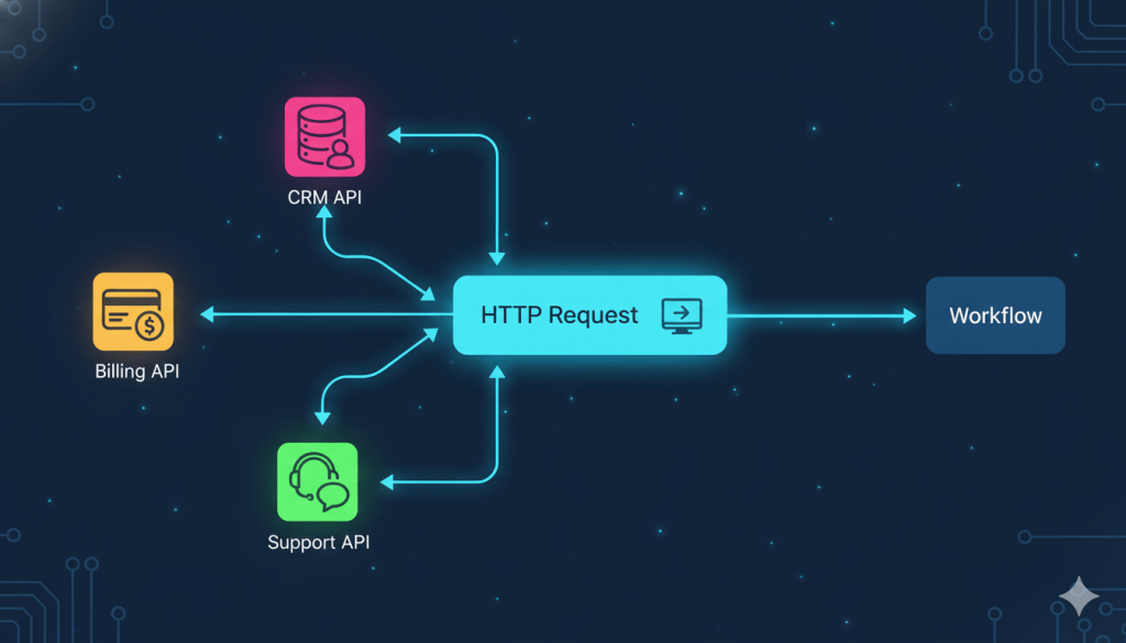 HTTP Request n8n core node pulling CRM billing and support data from multiple SaaS tools by Alfaz Mahmud Rizve automation consultant