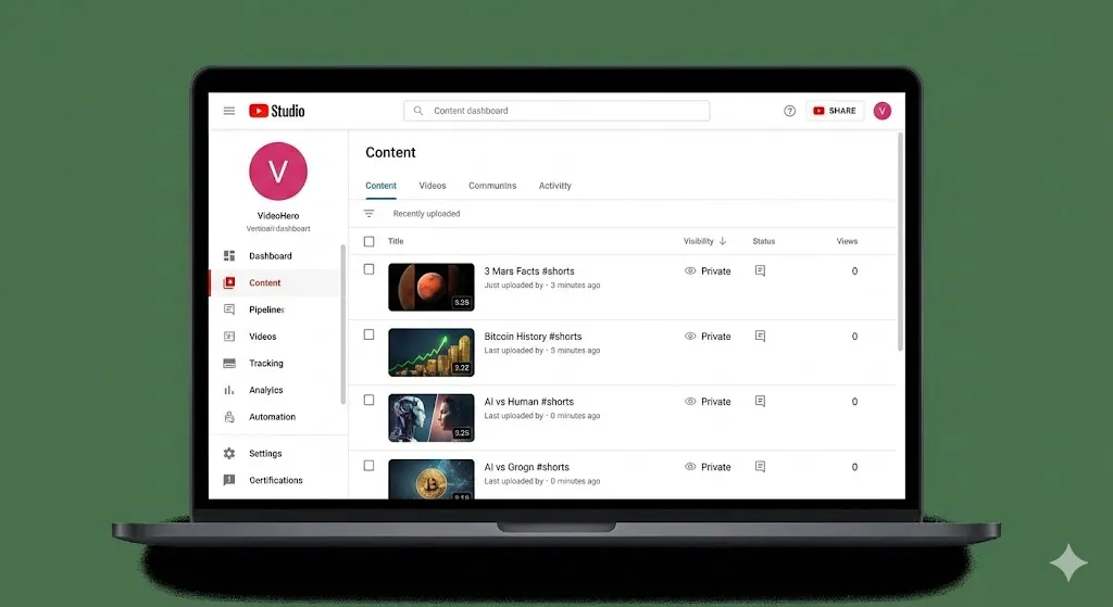 Screenshot of the Creatomate node in n8n showing the "Modifications" section where AI data is mapped to video elements for Automated YouTube Shorts Generator by alfaz mahmud rizve at whoisalfaz.me